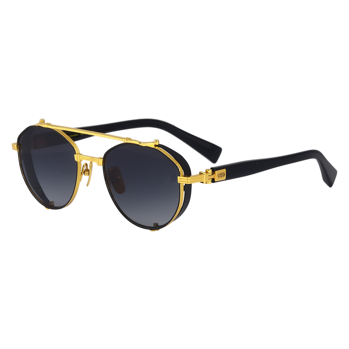 Cermin mata hitam titanium tulen tahan hentaman Retro Oval Frame